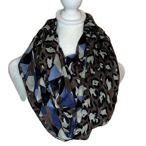 Manhattan Scarf Company Animal Print Infinity Scarf | Brown/Blue | One Size
